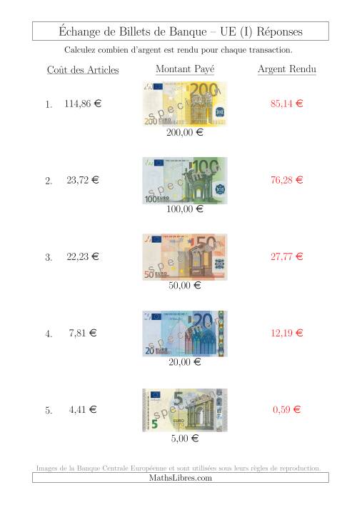 Échange de Billets de Banque UE Jusqu’à 200 € (I) page 2