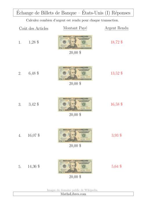 Échange de Billets de Banque Américains de 20 $ (I) page 2