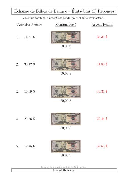 Échange de Billets de Banque Américains de 50 $ (I) page 2
