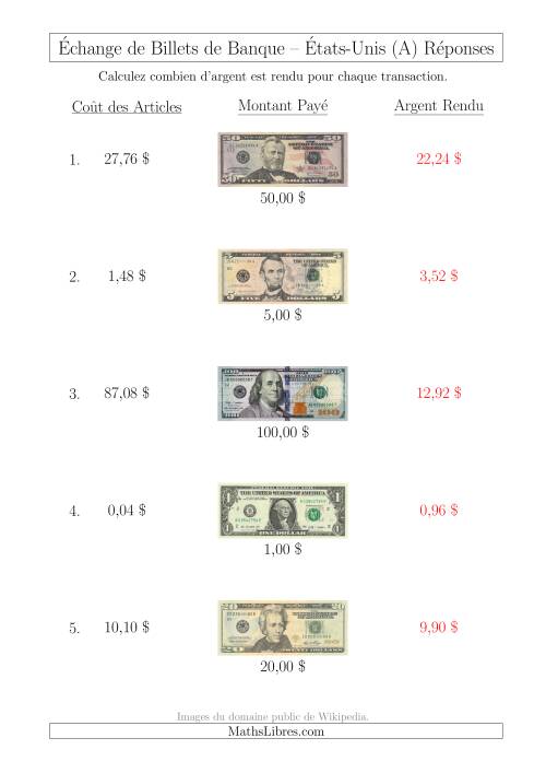Échange de Billets de Banque Américains Jusqu'à 100 $ (Tout) page 2