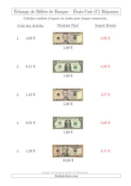 Échange de Billets de Banque Américains Jusqu'à 10 $ (C) page 2