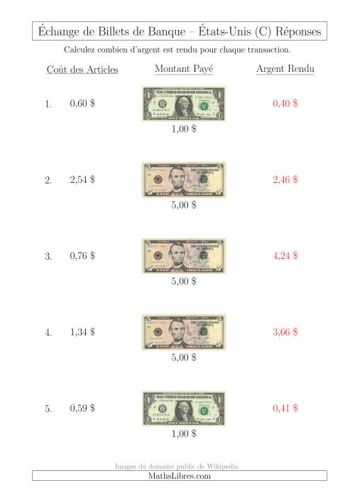 Échange de Billets de Banque Américains Jusqu'à 5 $ (C) page 2