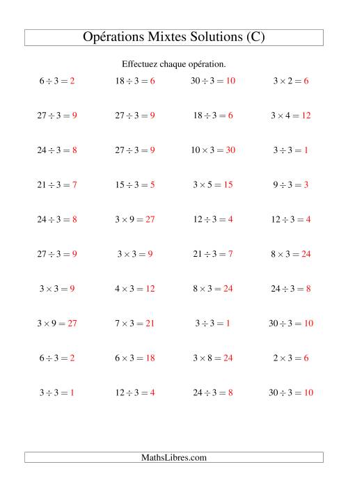 Multiplication et division -- Règles de 3 (variation 1 à 10) (C) page 2