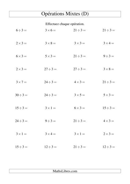 Multiplication et division -- Règles de 3 (variation 1 à 10) (D)