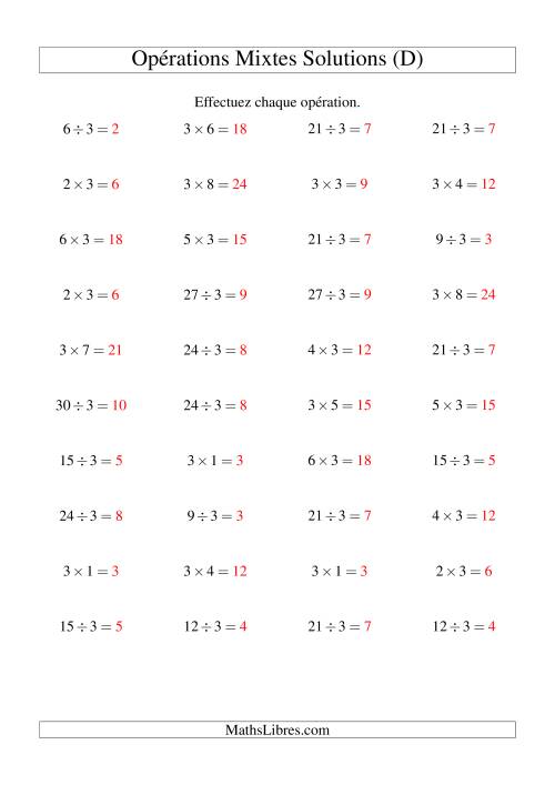 Multiplication et division -- Règles de 3 (variation 1 à 10) (D) page 2