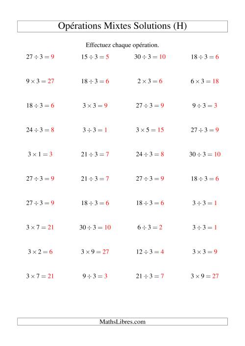 Multiplication et division -- Règles de 3 (variation 1 à 10) (H) page 2