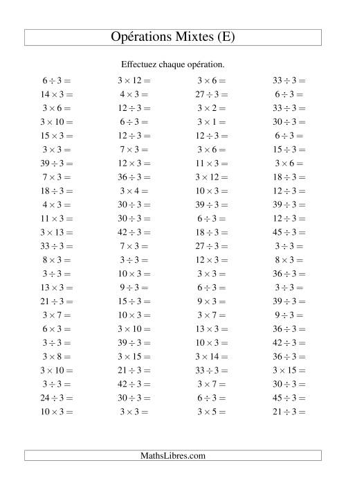 Multiplication et division -- Règles de 3 (variation 1 à 15) (E)