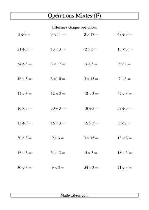 Multiplication et division -- Règles de 3 (variation 1 à 20) (F)