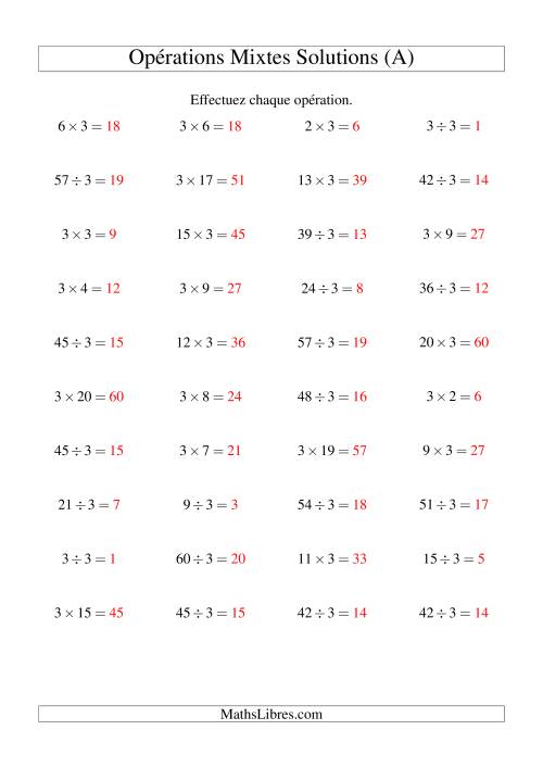 Multiplication et division -- Règles de 3 (variation 1 à 20) (Tout) page 2