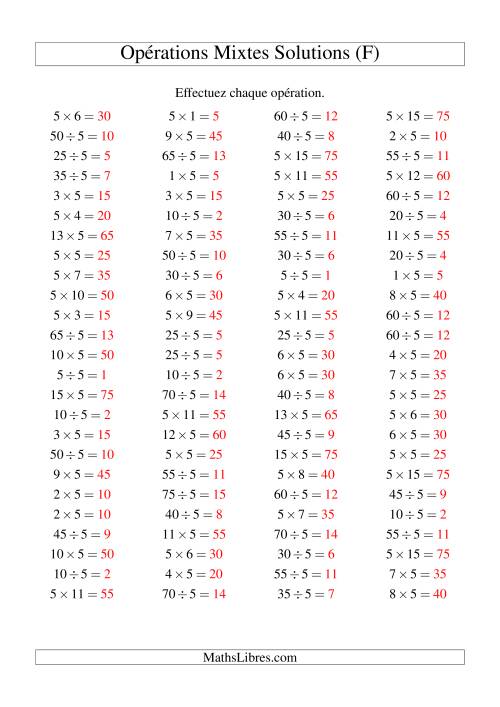 Multiplication et division -- Règles de 5 (variation 1 à 15) (F) page 2