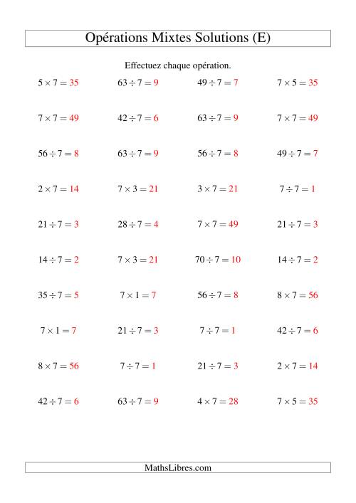 Multiplication et division -- Règles de 7 (variation 1 à 10) (E) page 2