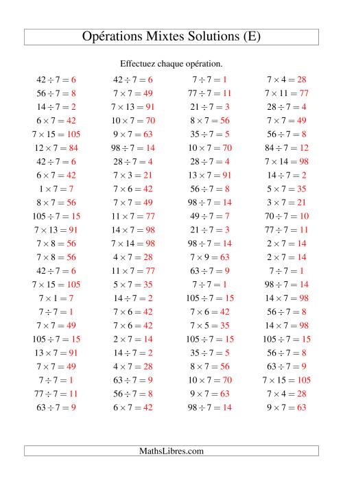 Multiplication et division -- Règles de 7 (variation 1 à 15) (E) page 2