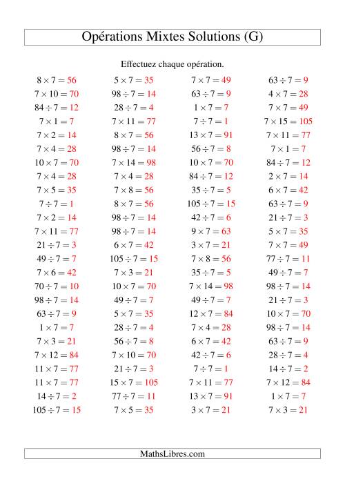Multiplication et division -- Règles de 7 (variation 1 à 15) (G) page 2