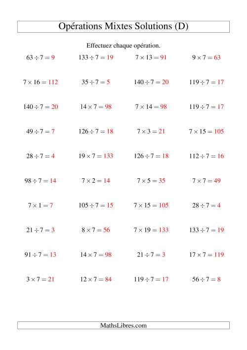 Multiplication et division -- Règles de 7 (variation 1 à 20) (D) page 2