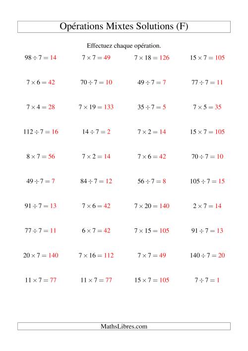 Multiplication et division -- Règles de 7 (variation 1 à 20) (F) page 2