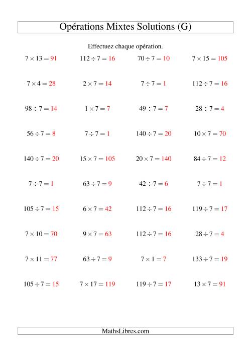 Multiplication et division -- Règles de 7 (variation 1 à 20) (G) page 2