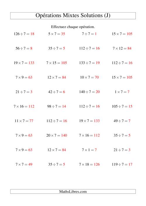 Multiplication et division -- Règles de 7 (variation 1 à 20) (J) page 2