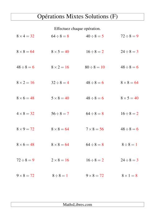 Multiplication et division -- Règles de 8 (variation 1 à 10) (F) page 2