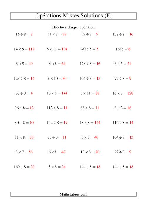 Multiplication et division -- Règles de 8 (variation 1 à 20) (F) page 2