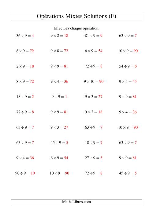 Multiplication et division -- Règles de 9 (variation 1 à 10) (F) page 2