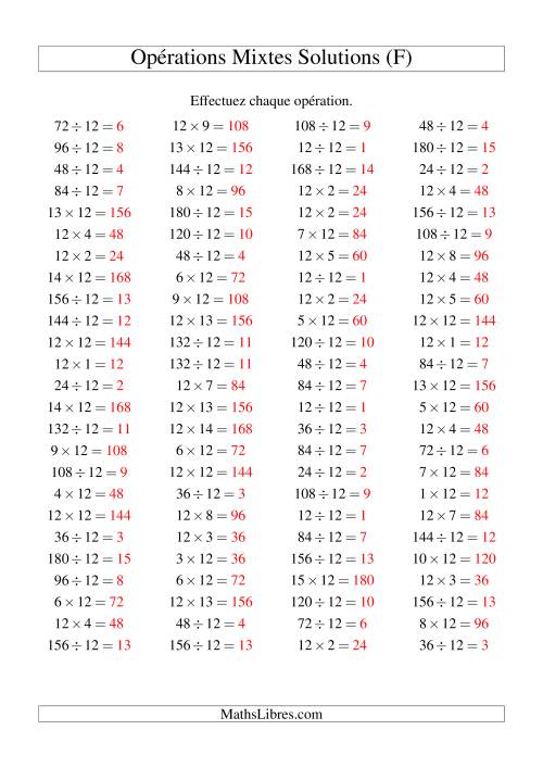 Multiplication et division -- Règles de 12 (variation 1 à 15) (F) page 2