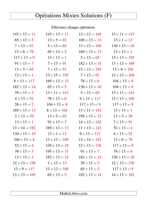Multiplication et division -- Règles de 13 (variation 1 à 15) (F) page 2