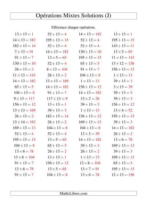 Multiplication et division -- Règles de 13 (variation 1 à 15) (J) page 2