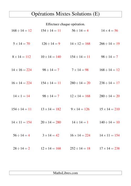 Multiplication et division -- Règles de 14 (variation 1 à 20) (E) page 2