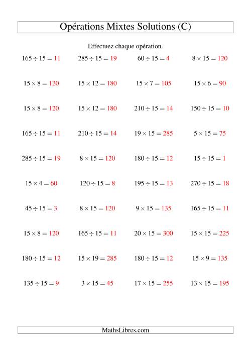 Multiplication et division -- Règles de 16 (variation 1 à 15) (C) page 2