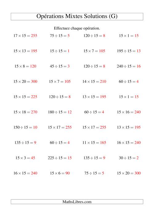Multiplication et division -- Règles de 16 (variation 1 à 15) (G) page 2