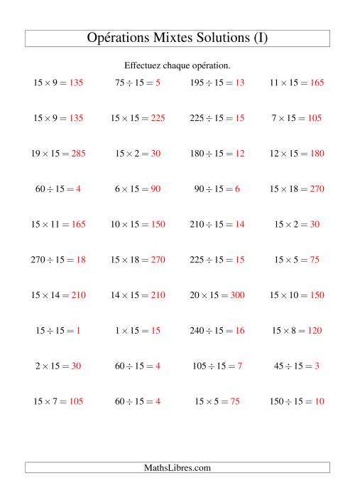 Multiplication et division -- Règles de 16 (variation 1 à 15) (I) page 2