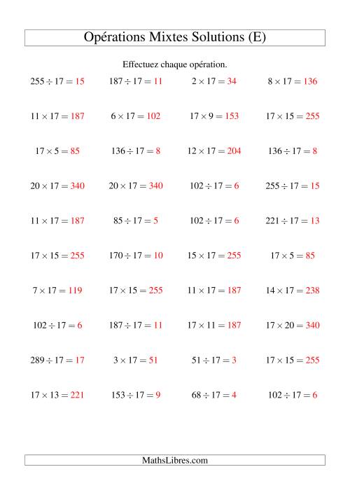 Multiplication et division -- Règles de 17 (variation 1 à 20) (E) page 2
