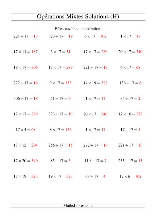 Multiplication et division -- Règles de 17 (variation 1 à 20) (H) page 2