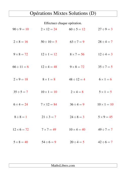 Multiplication et Division -- Règles 1 à 12 (D) page 2