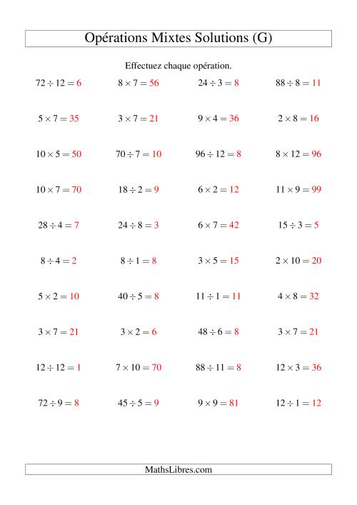 Multiplication et Division -- Règles 1 à 12 (G) page 2