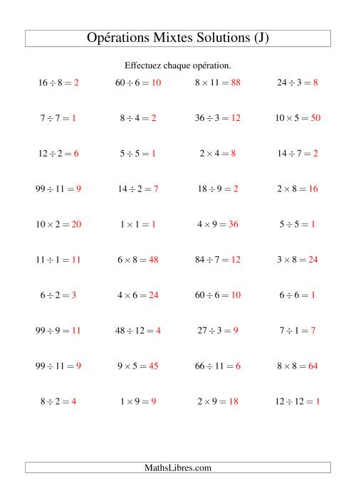Multiplication et Division -- Règles 1 à 12 (J) page 2