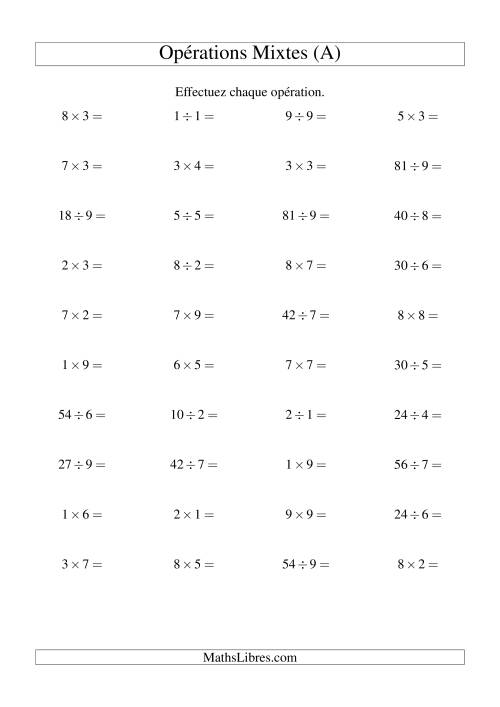 Multiplication et Division -- Règles 1 à 9 (Tout)