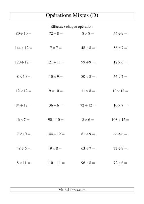 Multiplication et Division -- Règles 6 à 12 (D)
