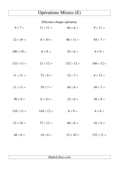 Multiplication et Division -- Règles 6 à 12 (E)