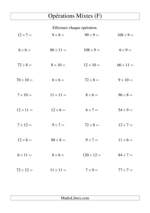 Multiplication et Division -- Règles 6 à 12 (F)