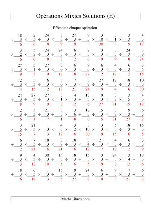 Multiplication et Division -- Règles de 3 (Variation 1 à 10) (E) page 2