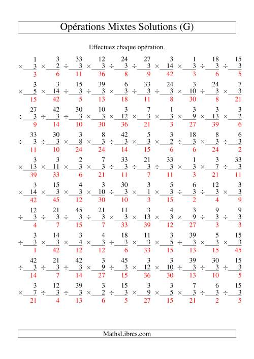 Multiplication et Division -- Règles de 3 (Variation 1 à 15) (G) page 2
