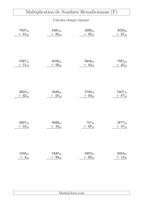 Multiplication de Nombres Hexadécimaux (Base 16) (F)