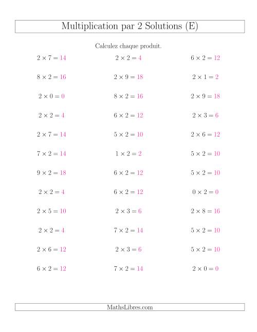 Règles de Multiplication Individuelles -- Multiplication par 2 -- Variation 0 à 9 (E) page 2