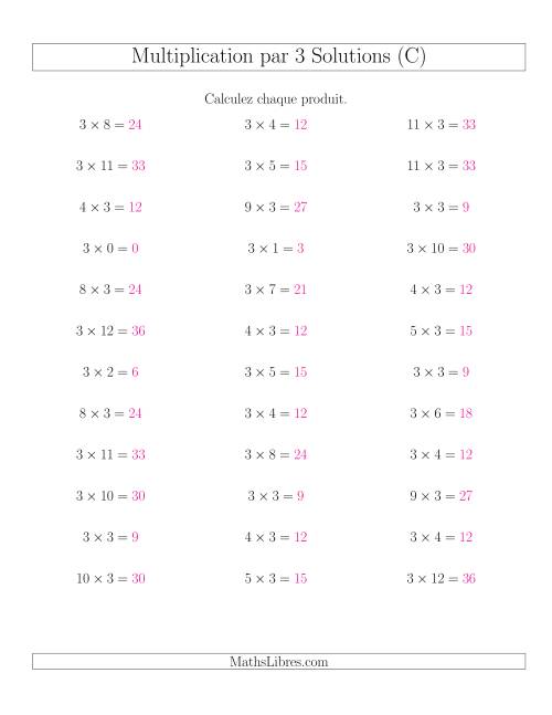 Règles de Multiplication Individuelles -- Multiplication par 3 -- Variation 0 à 12 (C) page 2