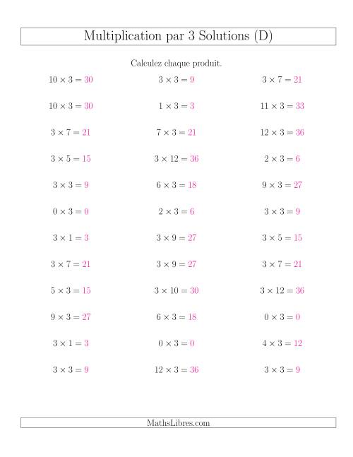 Règles de Multiplication Individuelles -- Multiplication par 3 -- Variation 0 à 12 (D) page 2