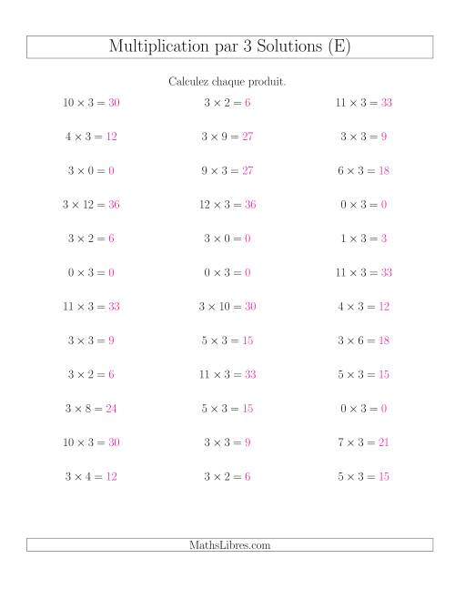 Règles de Multiplication Individuelles -- Multiplication par 3 -- Variation 0 à 12 (E) page 2