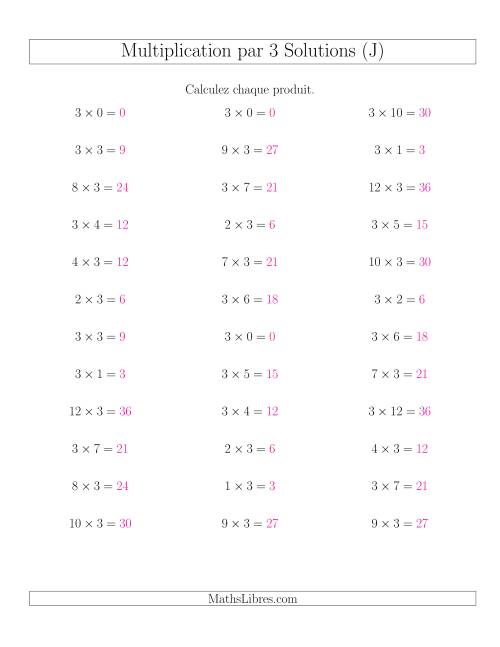 Règles de Multiplication Individuelles -- Multiplication par 3 -- Variation 0 à 12 (J) page 2