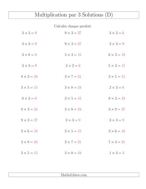 Règles de Multiplication Individuelles -- Multiplication par 3 -- Variation 0 à 9 (D) page 2