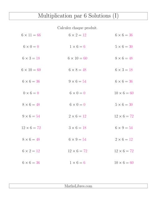 Règles de Multiplication Individuelles -- Multiplication par 6 -- Variation 0 à 12 (I) page 2